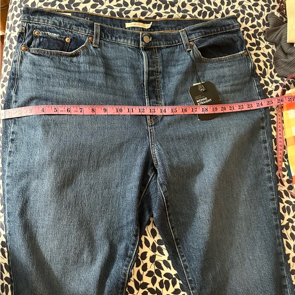 Levi’s Medium Wash Wedgie Button Fly RawHem 99%Cotton Women’s Jeans NWT Size 20W - Picture 14 of 16